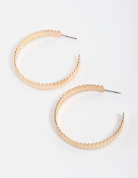 Gold Molten Stamp Hoop Earrings - link has visual effect only