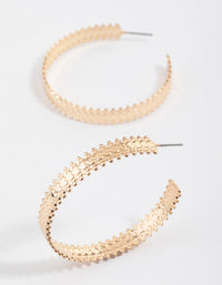 Gold Molten Stamp Hoop Earrings - link has visual effect only