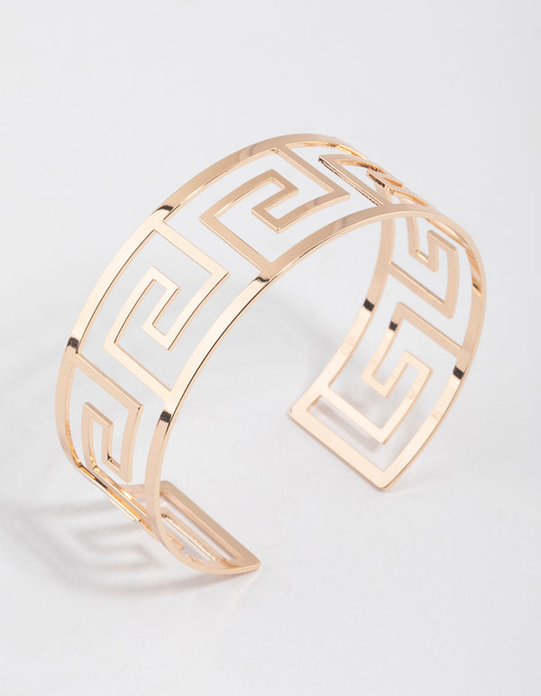 Gold Greek Pattern Bangle
