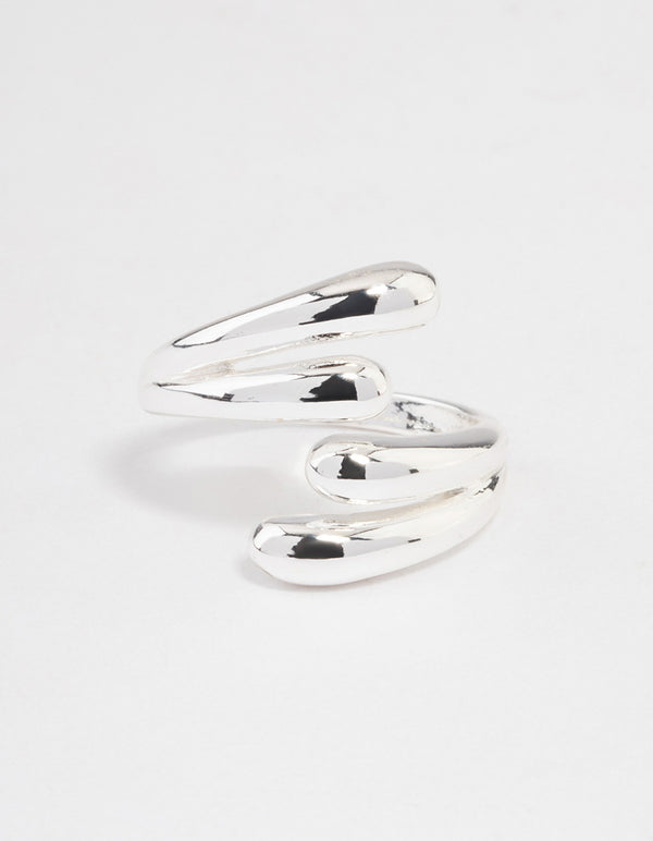 Silver Plated Double Row Wrap Ring