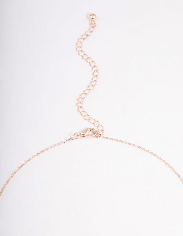 Rose Gold Cubic Zirconia Double Heart Jewellery Set