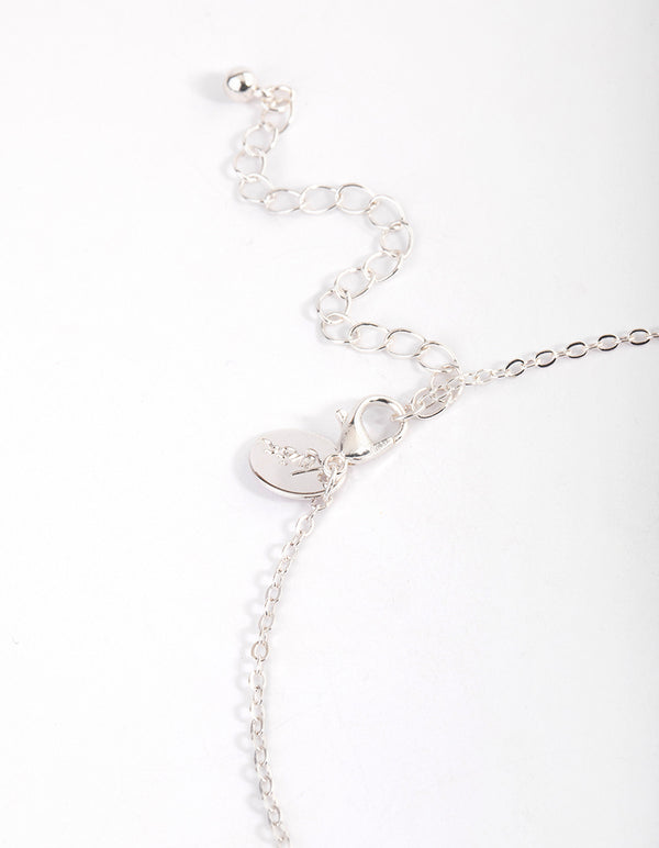 Silver Asymmetrical Butterfly Necklace