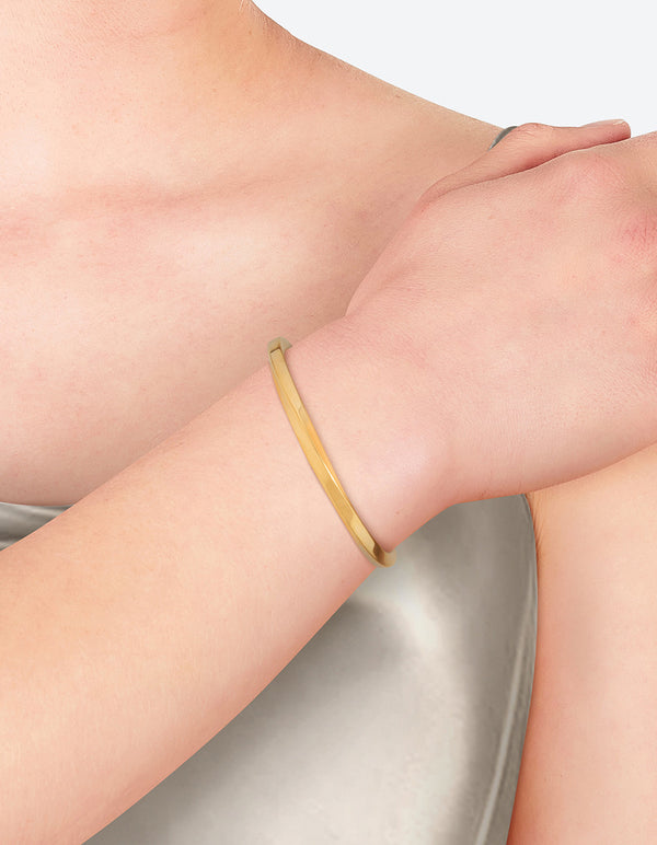 Waterproof Gold Plated Stainless Steel Subtle Twist Wrist Cuff