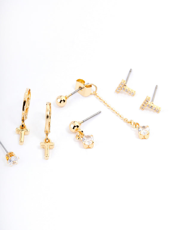Letter 'T' Gold Plated Initial Ear Stacker