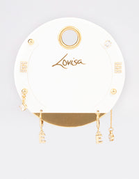 Letter 'E' Gold Plated Initial Ear Stacker - link has visual effect only