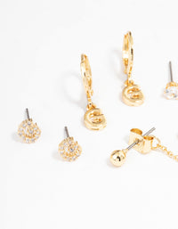 Letter 'G' Gold Plated Initial Ear Stackers - link has visual effect only