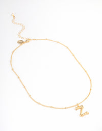 Letter 'Z' Gold Plated Bamboo Initial Necklace - link has visual effect only