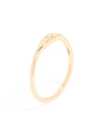 Gold Solitaire Tapered Ring - link has visual effect only