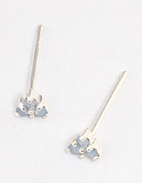 Sterling Silver Cubic Zirconia Trio Cluster Stud Earrings - link has visual effect only
