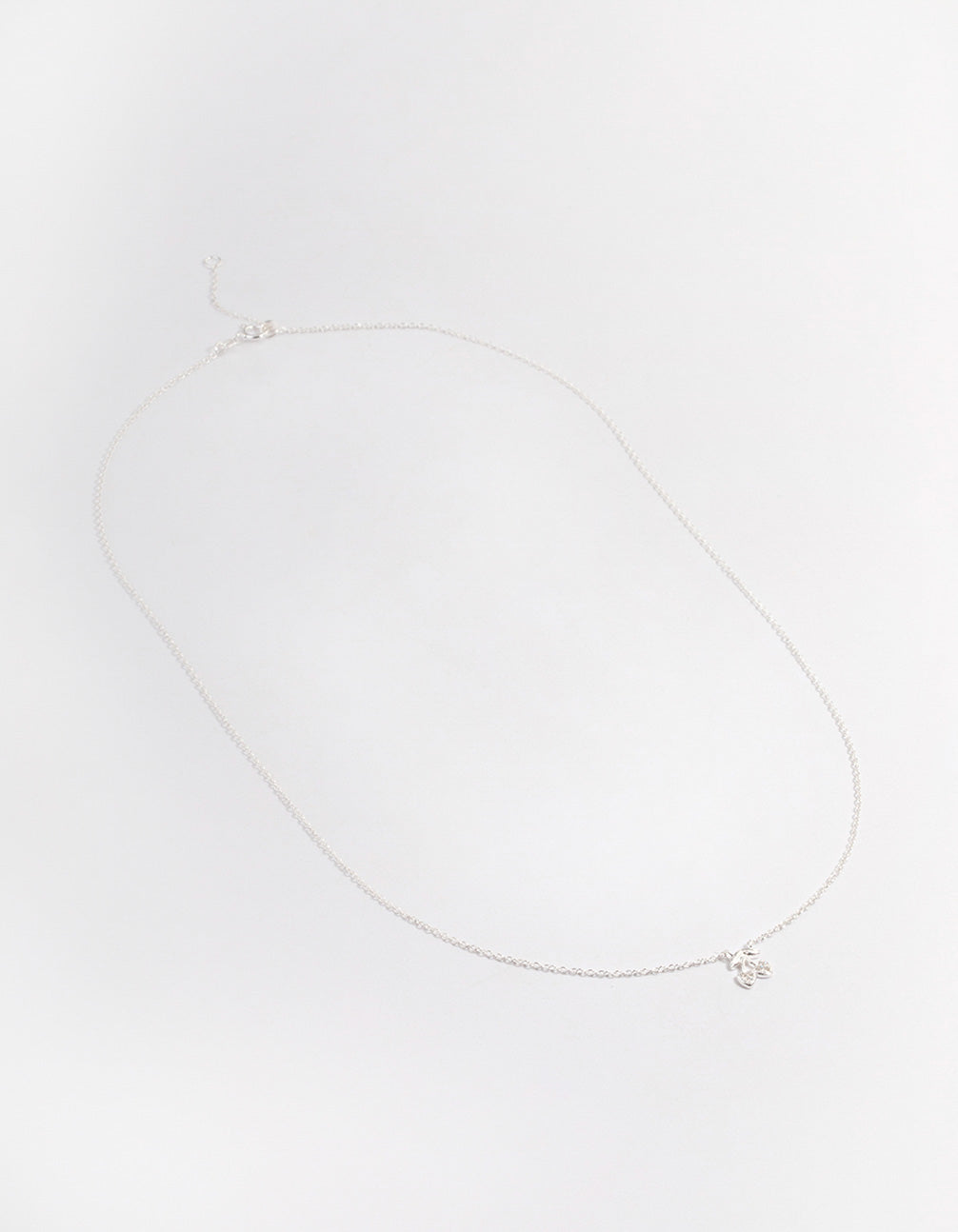 Sterling Silver Cherry Cubic Zirconia Cluster Necklace