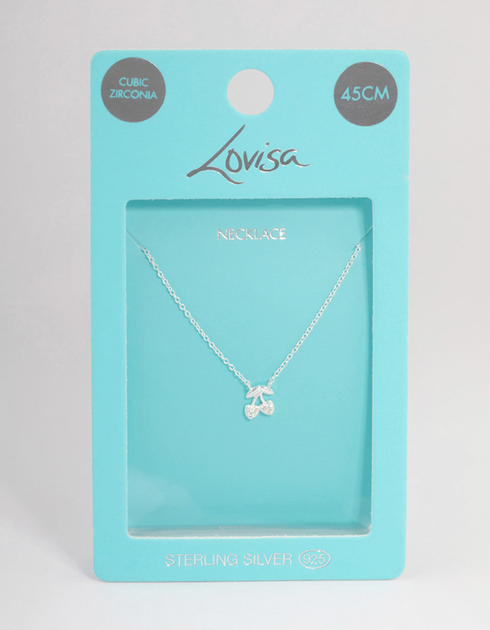 Sterling Silver Cherry Cubic Zirconia Cluster Necklace