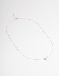Rose Gold Plated Sterling Silver Marquise Flower Cubic Zirconia Necklace - link has visual effect only