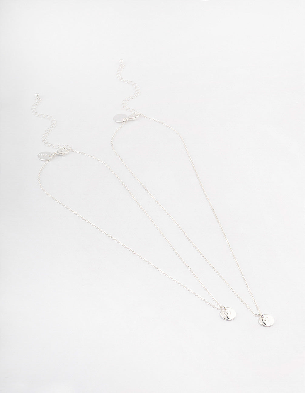 Silver Plated Heart Disc Necklace Pack