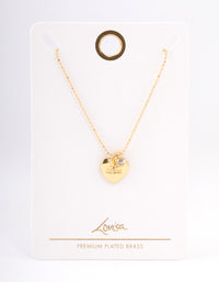 Gold Plated 'Mum' Heart Cubic Zirconia Necklace - link has visual effect only