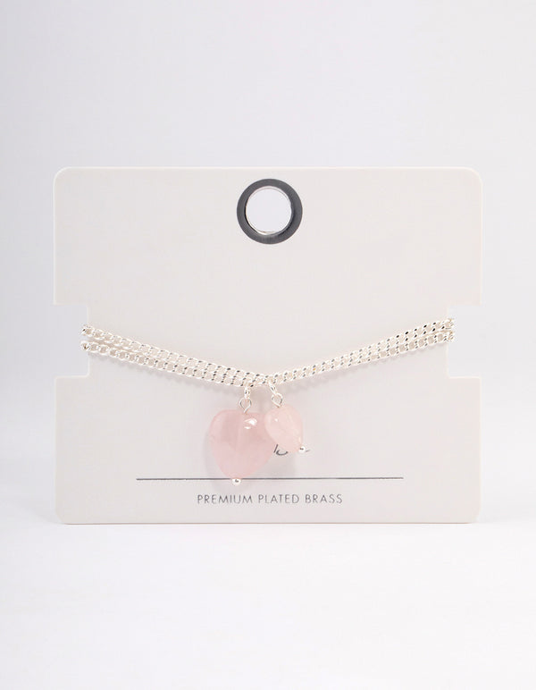 Silver Plated Rose Quartz Bracelet Pack