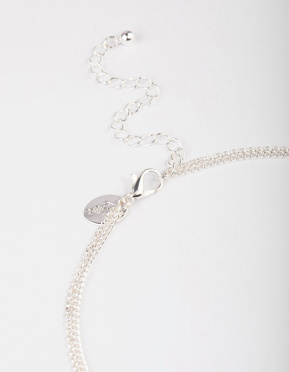 Silver Plated Dainty Cubic Zirconia Drop Layered Necklace