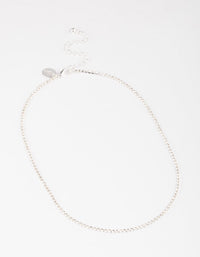 Silver Plated Micro Cubic Zirconia Cupchain Tennis Necklace - link has visual effect only