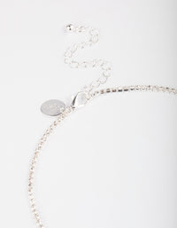 Silver Plated Micro Cubic Zirconia Cupchain Tennis Necklace - link has visual effect only