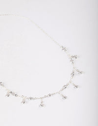 Silver Plated Cubic Zirconia Dainty Chain Drop Necklace - link has visual effect only