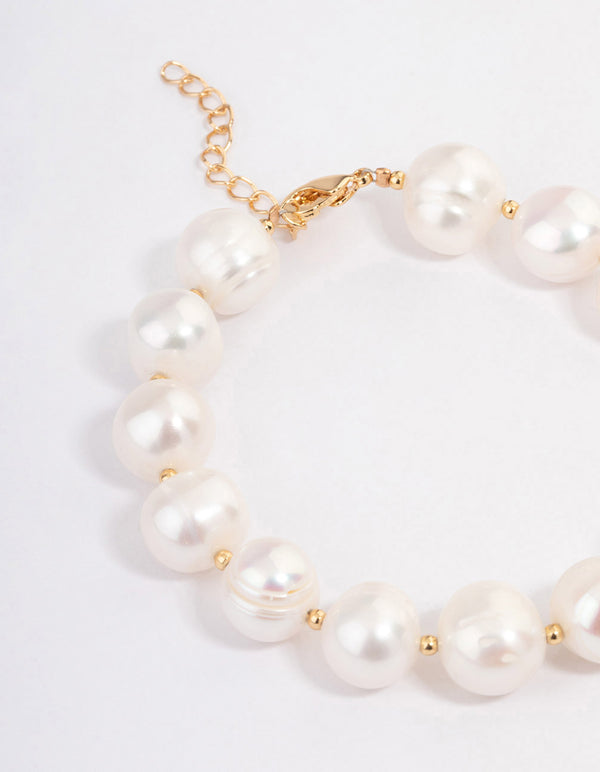 Gold Plated Freshwater Pearl Bracelet