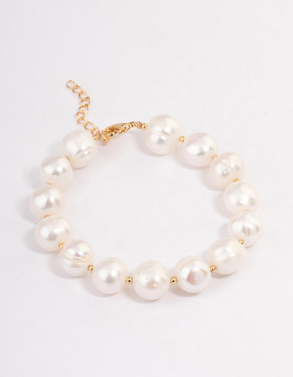 Gold Plated Freshwater Pearl Bracelet