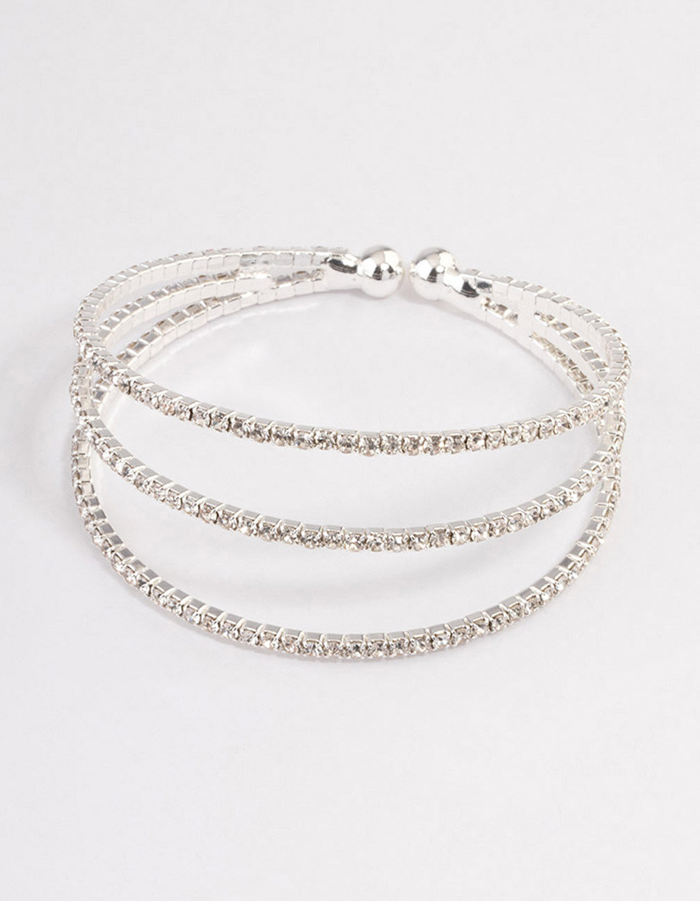 Silver Plated Trio Row Wrist Cuff