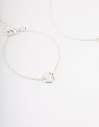 Silver Plated Heart Disc Bracelet Pack - link has visual effect only