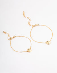 Gold Plated Heart Disc Bracelet Pack - link has visual effect only