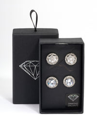 Silver Round & Flower Halo Earrings Pack - link has visual effect only