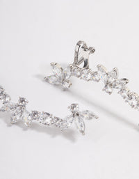 Silver Round & Marquise Cuff Earrings - link has visual effect only