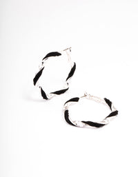 Black Twisted Hoop Earrings - link has visual effect only