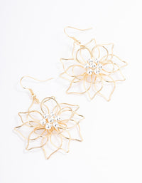 Mixed Metal Wire Flower Drop Earrings - link has visual effect only