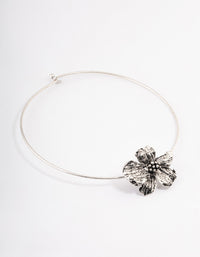 Silver Hibiscus Choker - link has visual effect only