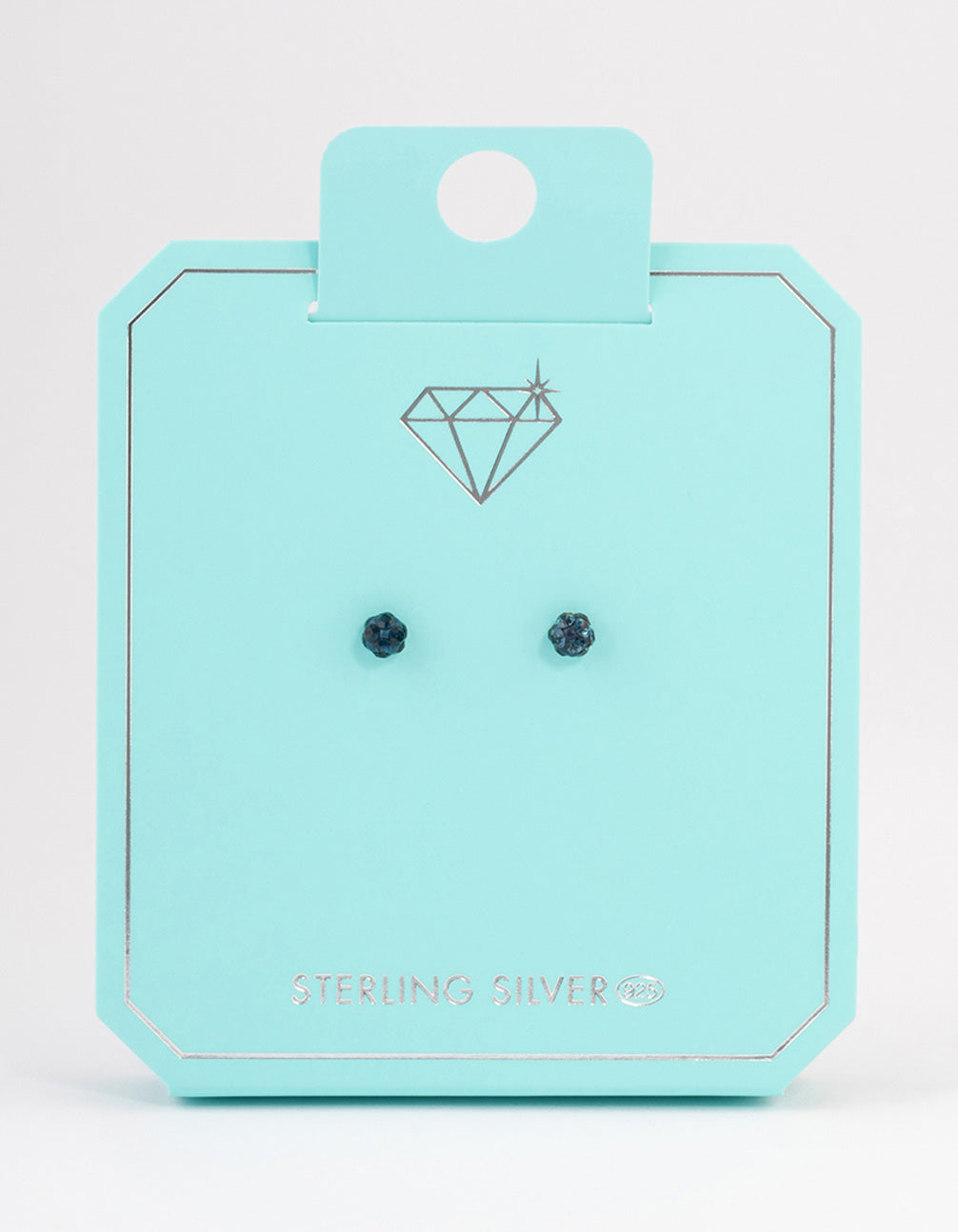 Sterling Silver Pave Ball Stud Earrings - 4mm
