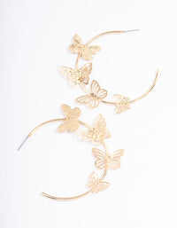 Gold Large Butterfly Hoop Earrings - link has visual effect only