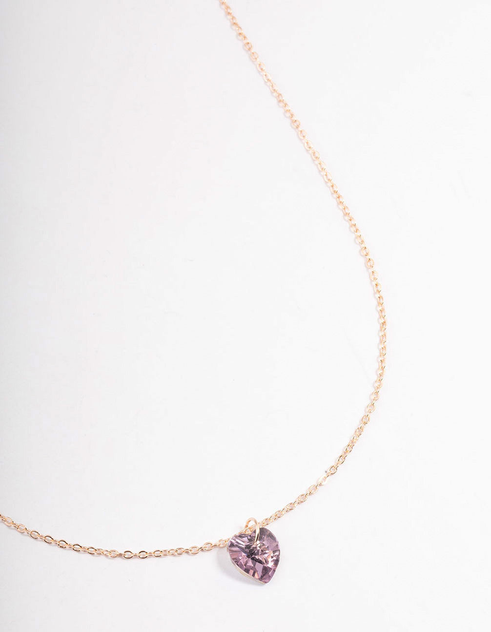 Rose Gold Basic Rose Gold Basic Heart Stone Necklace - Lovisa