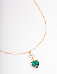 Gold Round & Heart Drop Necklace - link has visual effect only