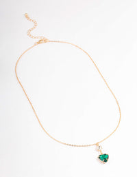 Gold Round & Heart Drop Necklace - link has visual effect only