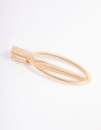 Gold Open Oval Hair Clip - link has visual effect only