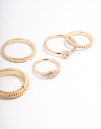 Gold Cluster & Textured Ring Pack - link has visual effect only