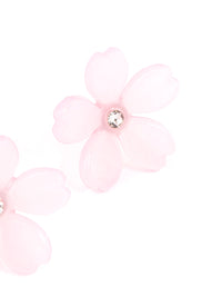 Pink Diamante Large Flower Stud Earrings - link has visual effect only