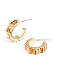 Neutral Mini Baguette Hoop Earrings - link has visual effect only