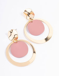 Brown Warped Open Disc Drop Earrings - link has visual effect only