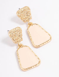 Cream Textured Double Drop Earrings - link has visual effect only