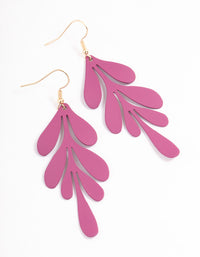 Maroon Warped Branch Drop Earrings - link has visual effect only