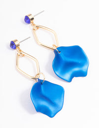Blue Diamante Open Petal Drop Earrings - link has visual effect only