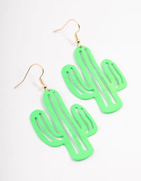 Green Cactus Drop Earrings - link has visual effect only