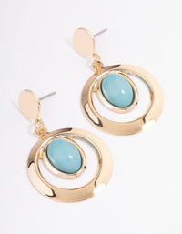 Blush Thick Open Oval Drop Earrings - link has visual effect only