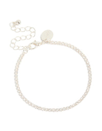 Silver Plated Small Round Tennis Bracelet - link has visual effect only