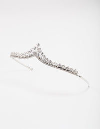 Silver Cubic Zirconia Mixed Stone Pointed Crown - link has visual effect only